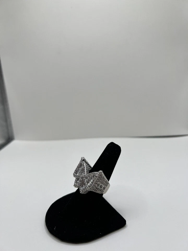 IMPRESIONANTE NUEVO ANILLO MARIPOSA PLATA CIRCONITA HELADA 3D PLATA TRENDY CHIC TALLA 5 Foto 3 de 4