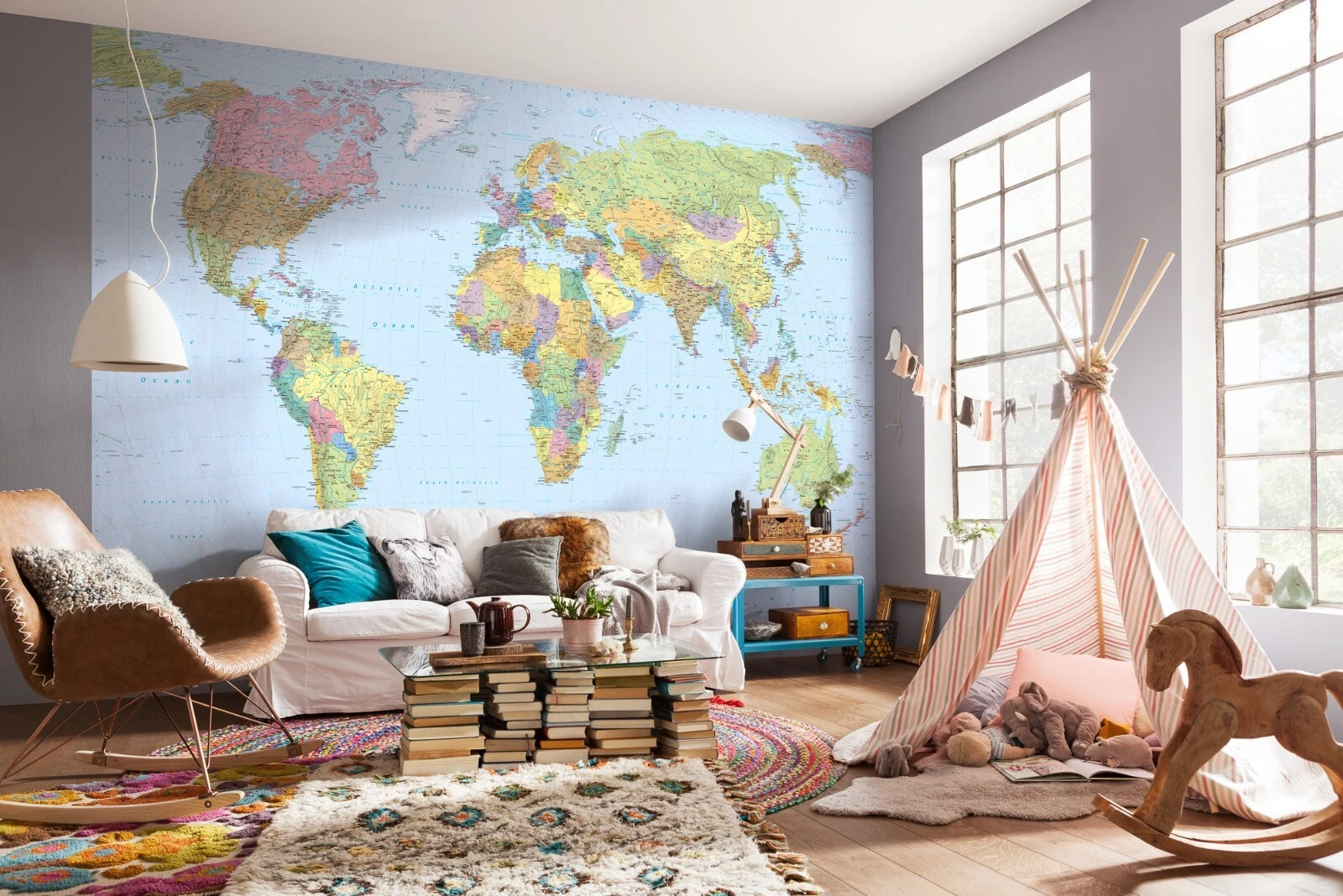 A giant world map