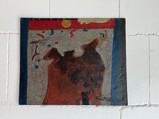 * Arnold Fiedler * Traumbild .. brauner Form  * 1977 * Tempera * handsigniert