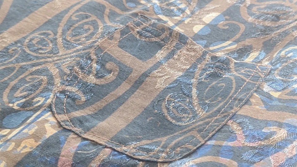  Women's MISSION CANYON Santa Barbara SKIRT Top One Size Purple Gold Sari Fabric - Image 4 of 4