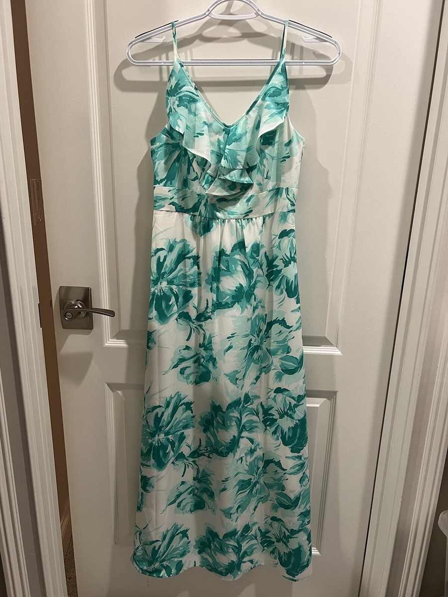Ann Taylor 00p Maxi Dress Lined Ruffle Front Side Zip | eBay Ann Taylor 00p Maxi Dress Lined Ruffle Front Side Zip | eBay