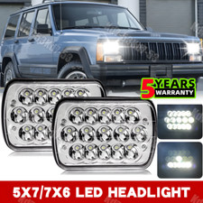 Pair Square 7x6 Led Headlights For 86-95 Jeep Wrangler Yj 1984-2001 Cherokee Xj Pair Square 7x6 Led Headlights For 86-95 Jeep Wrangler Yj 1984-2001 Cherokee Xj