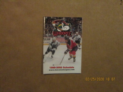CHL Macon Whoopee Vintage Defunct 1999-2000 Team Logo Hockey Pocket Schedule