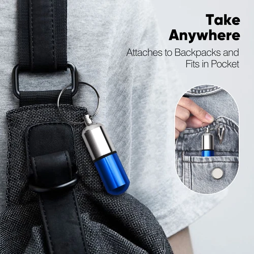 2PCS outdoor Pill box Keychain Medicine Case Bottle Drug Holder container - Picture 2 of 7