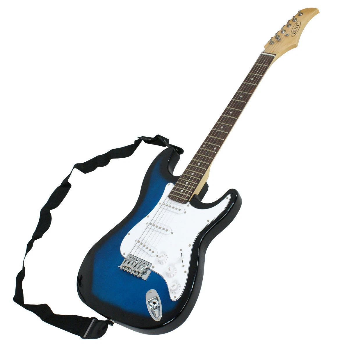 Full Size Blue Electric Guitar with Amp Case and Accessories Pack