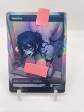 Zombie Token Foil Playtest WAIFU Fanart Borderless EDH Commander MTG v51