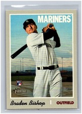 2019 Topps Heritage Braden Bishop RC #608 Rookie Card MLB Seattle Mariners. rookie card picture