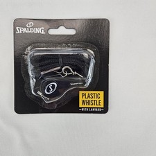 Spalding Plastic Whistle with Lanyard Black