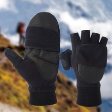 Warm Winter Gloves Flip Fingerless Touch Screen Sport Mittens Men Womenrv