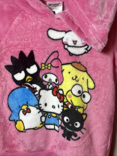 Sanrio Hello Kitty Fuzzy Pullover Hoodie pink Size 6 Kids Youth NEW - Picture 2 of 4