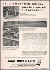 1955 Belton Dam Spillway Texas Construction Photos Duraplastic Cement Print Ad