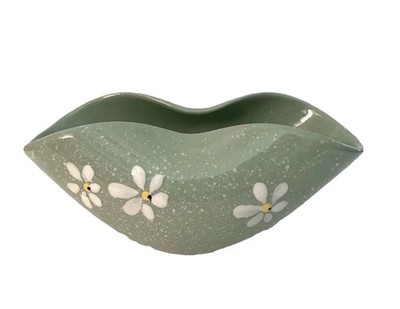 Italy Bowl Planter Green Daisy Pottery M.N Co. Bowl Planter 8 In .