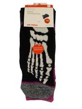 Lot of 3 / Glow In the Dark Halloween Crew Socks / Skeleton / New With Tags /
