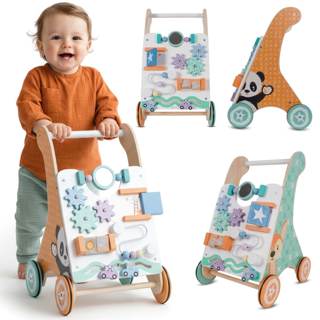 Lauflernwagen aus Holz für Babys ab 1 Jahr Laufwagen Holz-Walker Holzwagen