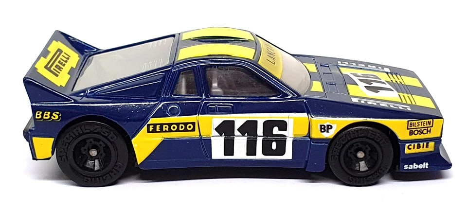 Matchbox escala 1/40 diecast KS-803 - Lancia Rally Car #116 - azul/amarillo Foto 3 de 4