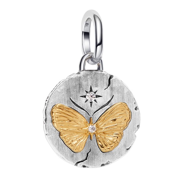 Pandora Schmuck Medaillon-Charm AnhäNger Zweifarbig Schmetterling 764803C01-image