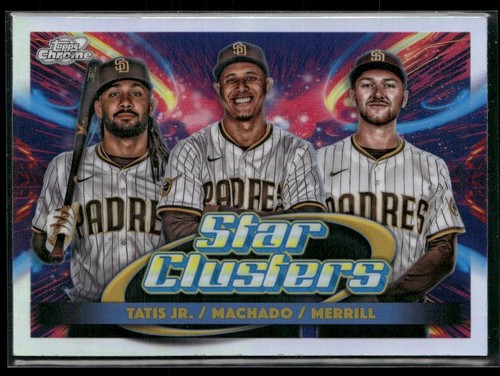 Manny Machado / Fernando Tatis Jr. / Jackson Merrill #TSC-5 2025 Topps Cosmic Chrome Triple Star Clusters card