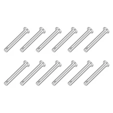 12Pcs 3/16" x 1-3/8" Single Hole Clevis Pins, 304 Stainless Steel Flat Head Pin