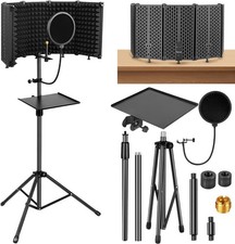Microphone Stand w/ Isolation Shield Pop Filter Tripod Studio Recording Kit