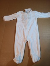 First Impressions White Baby Coverall Velvet Feel 3-6 Months NWT Snap Front