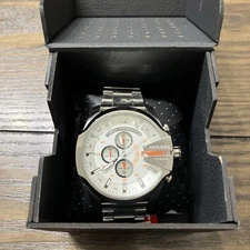 Diesel DZ4328 Mega Chief Stainless Steel Silver Bracelet Fashion Men's Watch