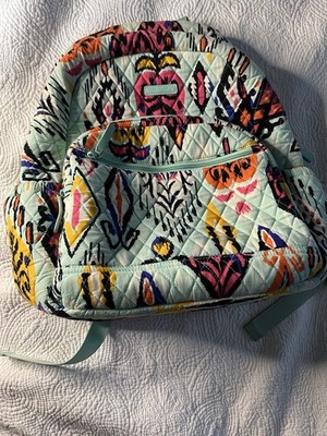 Vera Bradley Essential Backpack Pueblo Green Multi Southwest Aztec Laptop READ