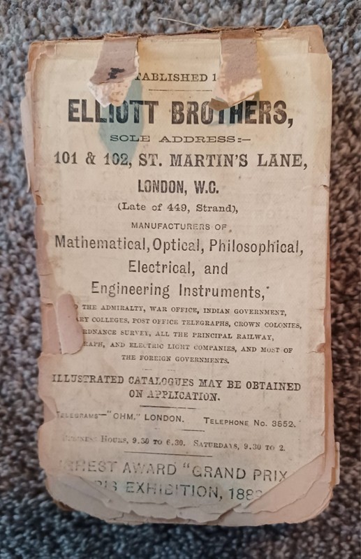 Elliott Brothers Mathmatical, Optical, Philosophical, & Engineering Instruments 