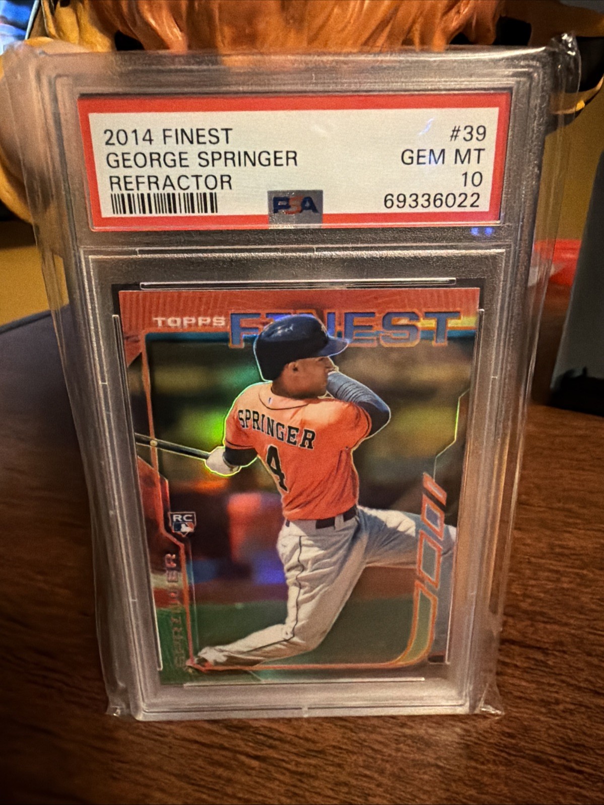 2014 Topps Finest - George Springer #39 Refractor (RC) PSA10