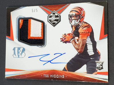 2020 PANINI LIMITED TEE HIGGINS ROOKIE AUTO PATCH SIGNATURE SP #5/5 RARE