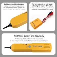 Multi-Purpose Cable Finder and Circuit Tester Kit with Tone Generator,Wire Tr...