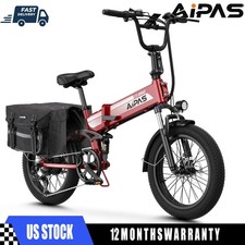20'' Fat Tire 1500W Electric Bike for Adult 48V 12.8AH Folding Ebike 28MPH
