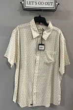 The Normal Brand Freshwater SS Button Up Shirt, Double Nep Dobby Cream Size XXL