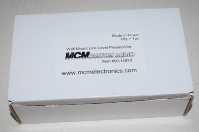 MCM Custom Audio Stereo Line Pre-Amplifier Model 50-14820 Wall Mount Line Level
