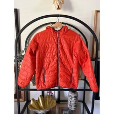 L.L.Bean Kids PrimaLoft Packaway Hooded Jacket Orange Youth M 10-12