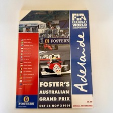 Australian Grand Prix 1991 Program Formula One Adelaide F1 South Australia