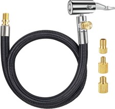 Portable 20 Inch Tire Inflator Hose Adapter - Self-Locking Chuck Air Release