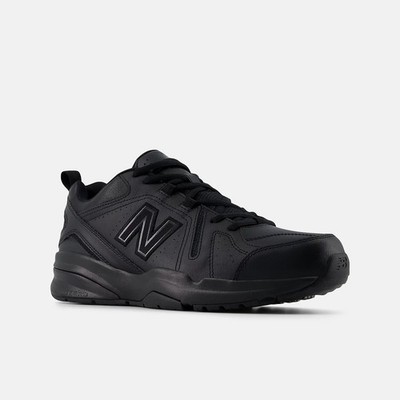 NEW BALANCE Mens Black MX608 Lace Up Slip Resistant Leather Trainers UK 13.5 NEW