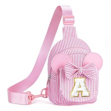 Birthday Gifts for Girls Kids, Personalized Small Initial Pink Sling Bag for ...