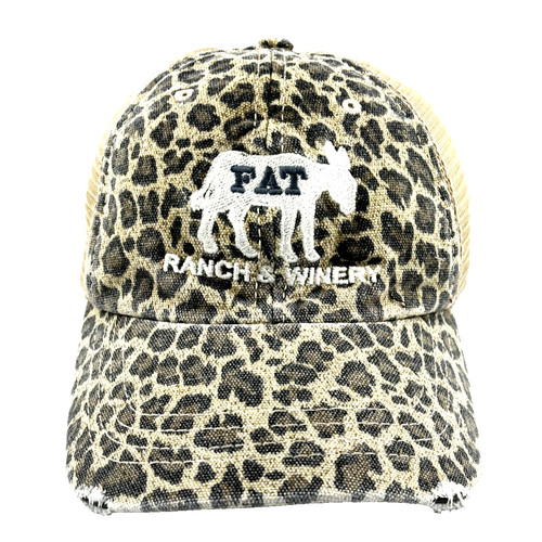 Adult FAT A** RANCH & WINERY CAP Animal Print - Fredericksburg TX - OSFM - Adj