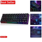 Clavier de jeu mécanique portable 60%, clavier gamer filaire 60 pour cent avec ...
