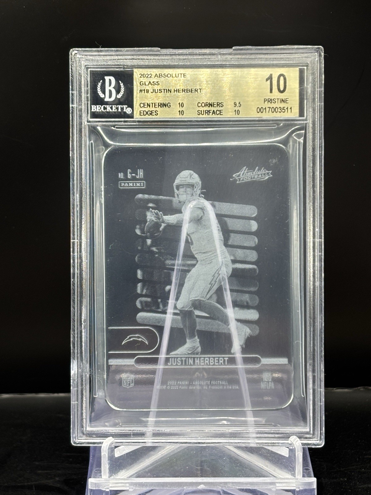 2022 Absolute Justin Herbert Glass Sp - BGS PRISTINE 10