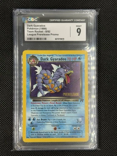 CGC 9 MINT Dark Gyarados 1999 Team Rocket 8/82 Prerelease Holo Pokemon Card
