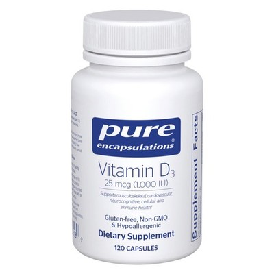 Pure Encapsulations Vitamin D3 25 mcg (1,000 IU) - 120 Count (Pack of 1) 