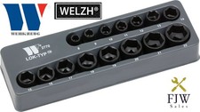Welzh Werkzeug 3/8 Impact Socket Set 15pc Lok-Typ Works On 85% Rounded Nuts
