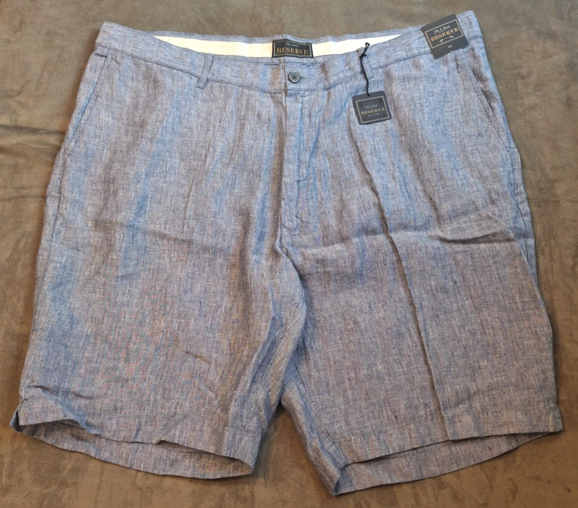 #1412 Jos A Bank Reserve Linen Blue Shorts Casual Sz 44