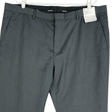 Calvin Klein Men's Chino Pants 40x32 Body Fit Slim Leg Flat Front Dark Grey NWT