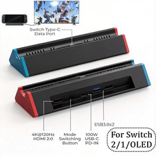 4K 120Hz TV Dock Station For Switch 2 1 OLED Dual USB 3.0 Console Charging Stand