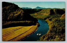Vintage 1966 Wailua River Kauai Hawaii Scenic Postcard by Ray Helbig