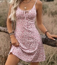 Breezaya Women's Ditsy Floral Casual Sleeveless Mini Dress Size M