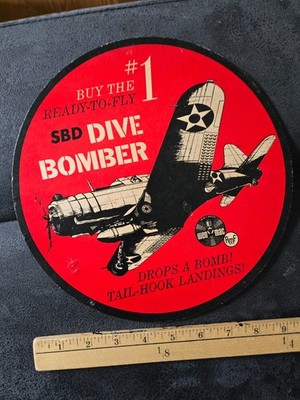 Vintage Wen Mac Amf Dive Bomber Model Airplane Cardboard Advertising Sign Rare